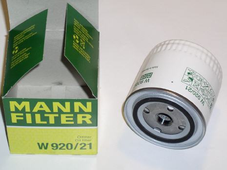 Ölfilter MANN W 920/21 - Motorölfilter